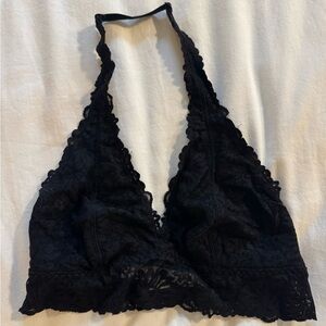 Victoria's Secret PINK Black Lace Halter Bralette
